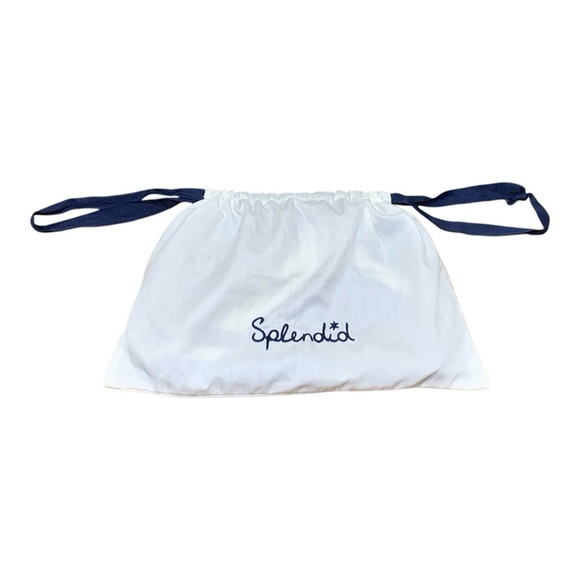 Splendid Blue and White Leather Color Block Crossbody Bag - Picture 5 of 6